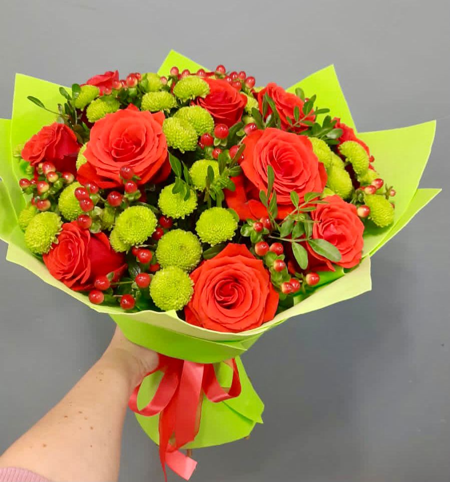 Букет цветов из: Хризантемы и Розы в Мармашах