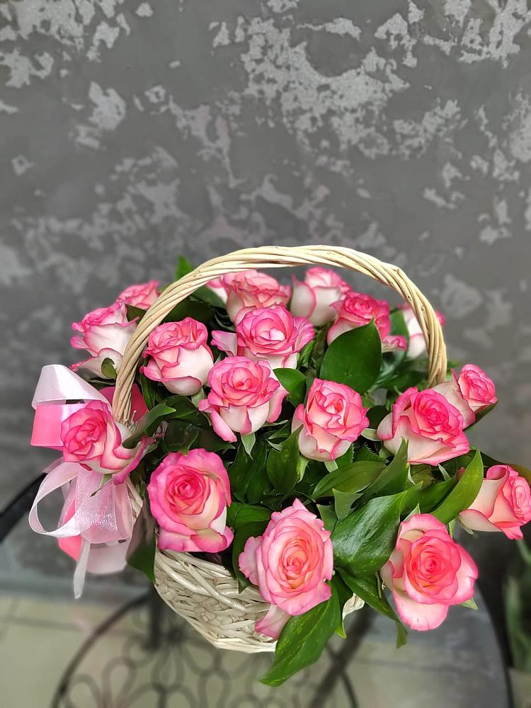 Цветочная композиция из Розы в корзине в Мармашах