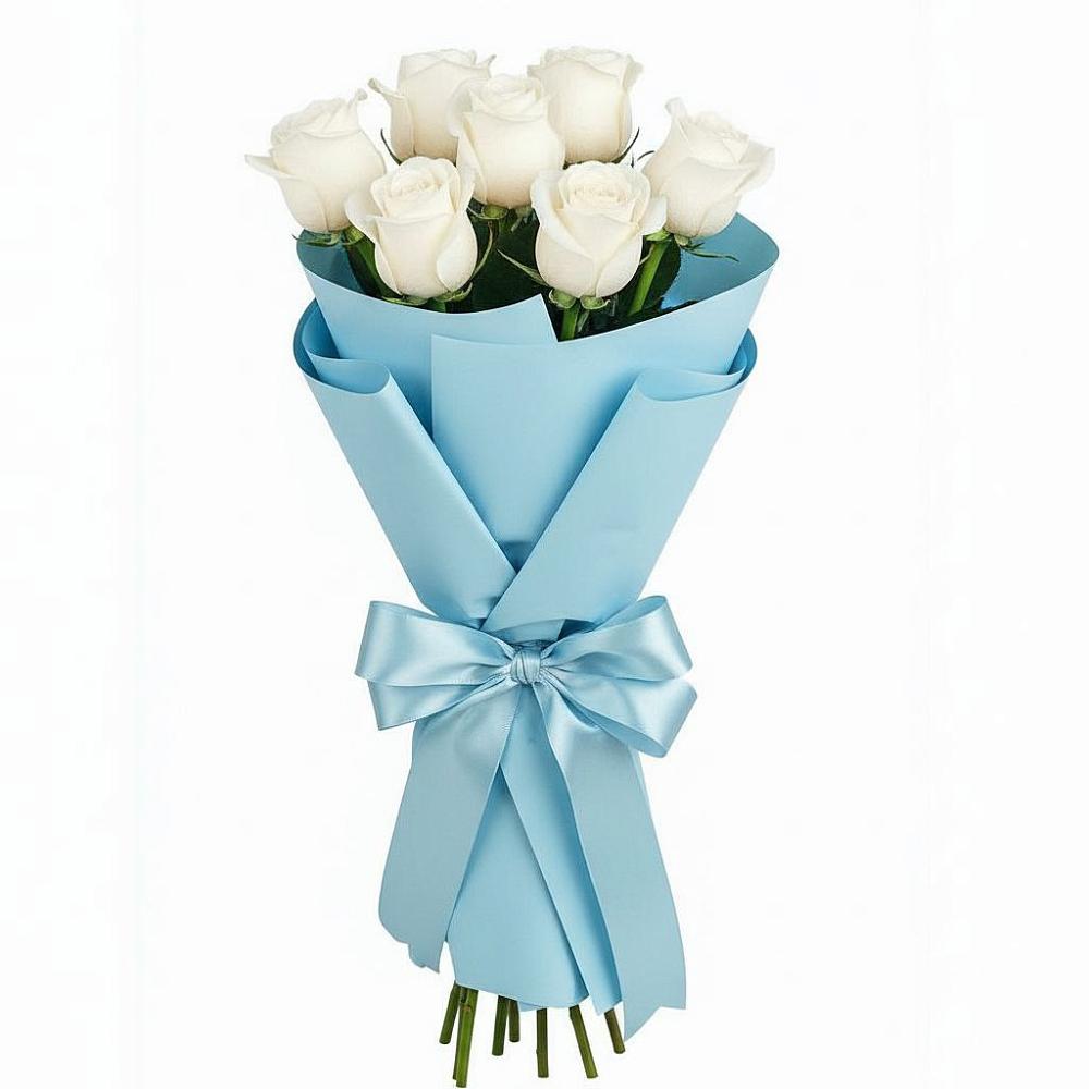 Букет 7 белых роз Проуд в Мармашах