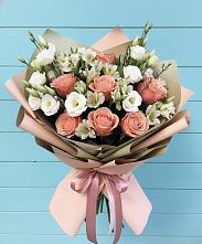 Букет цветов из:  Розы, Альстромерии и Лизиантусы в Мармашах