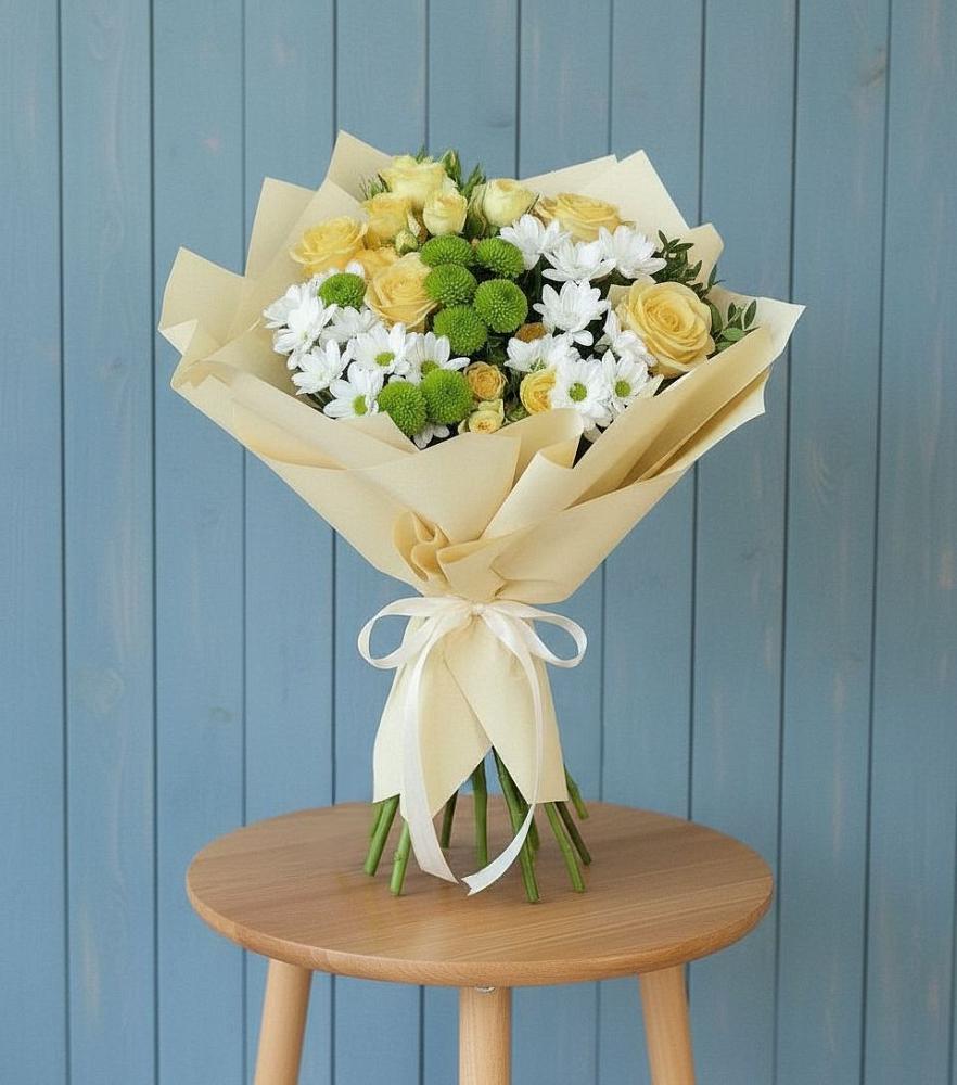 Букет цветов из: Хризантемы и Розы в Мармашах