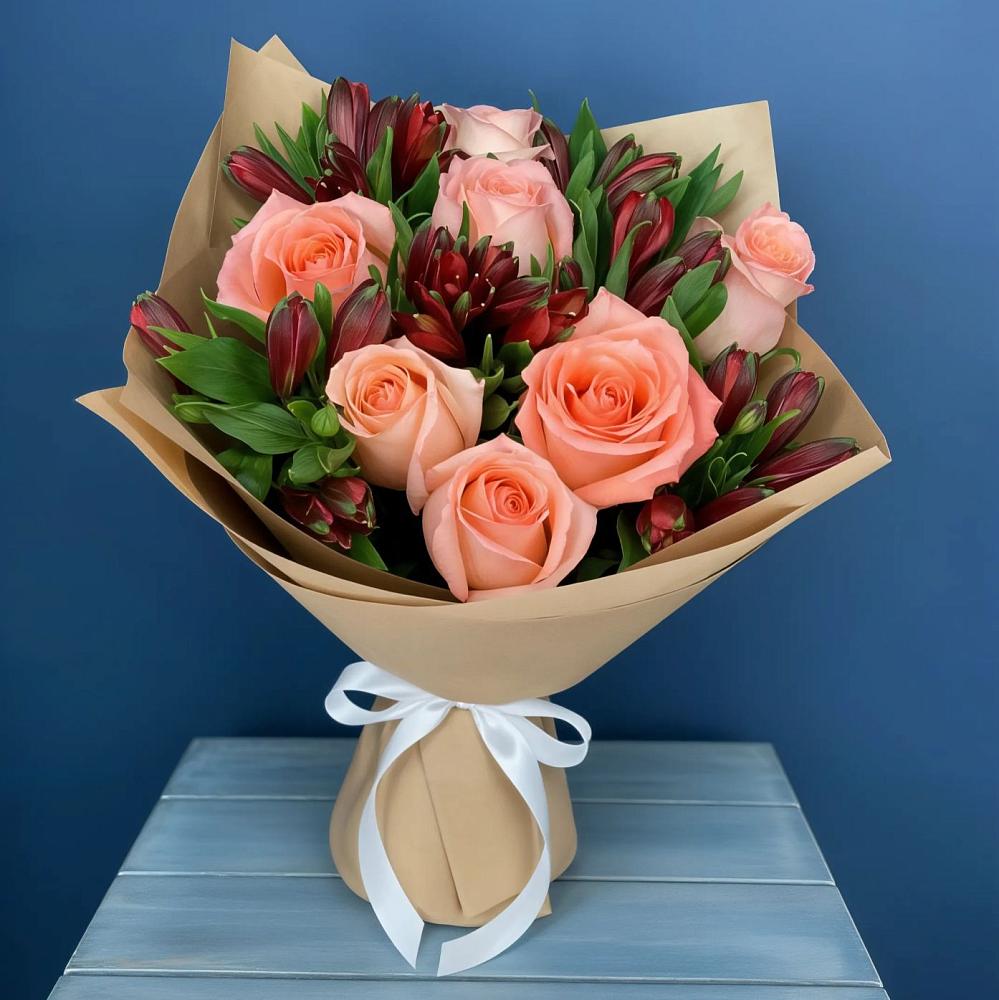 Букет цветов из: Розы и Альстромерии в Мармашах