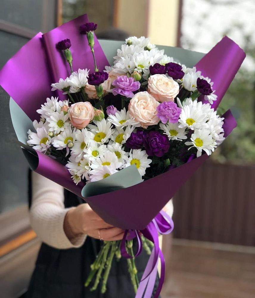 Букет цветов из: Хризантемы, Гвоздики и Розы в Мармашах