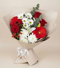 Букет цветов из:  Розы, Хризантемы, Герберы и Лилии #REPLACE_PRED# Мармашах