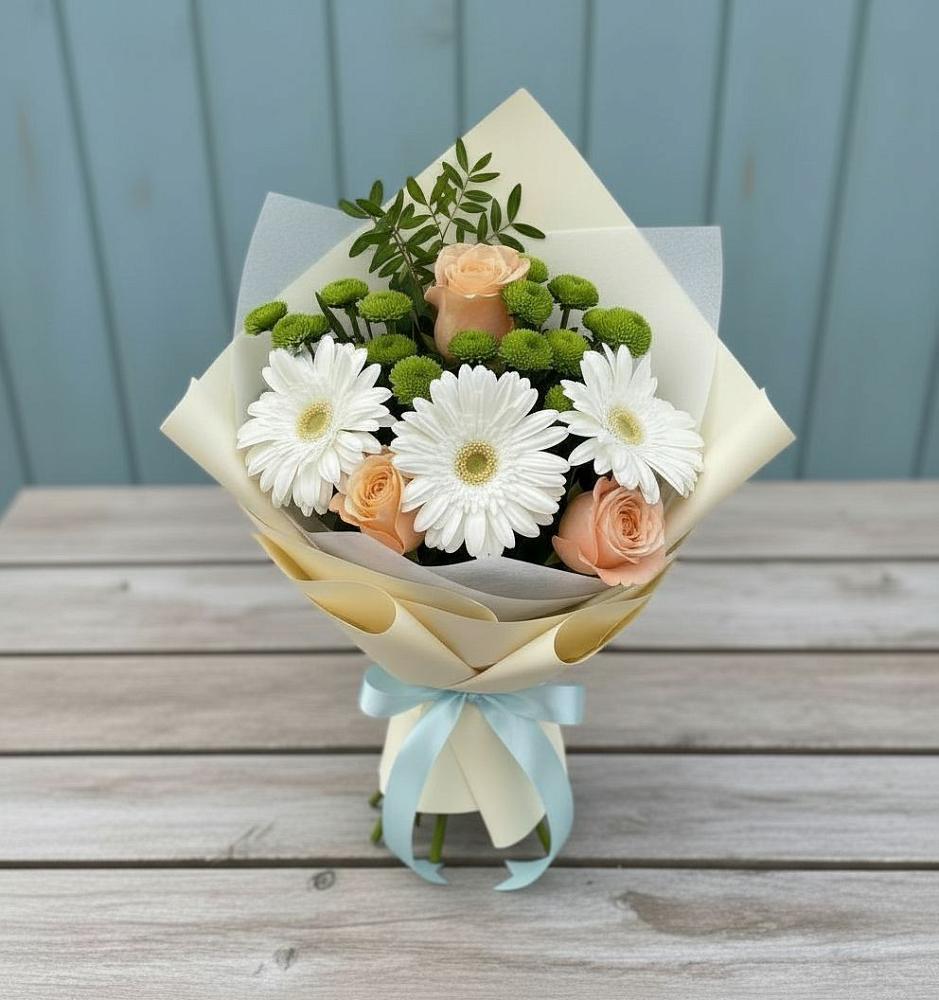 Букет цветов из: Герберы, Розы и Хризантемы в Мармашах