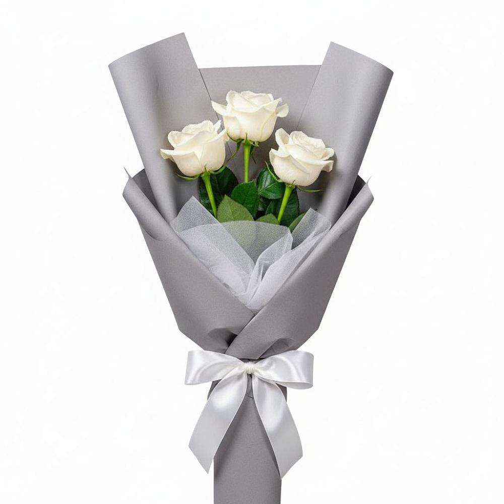Букет 3 белые розы в Мармашах