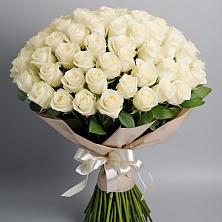 Букет 101 беля роза Белоснежка в Мармашах