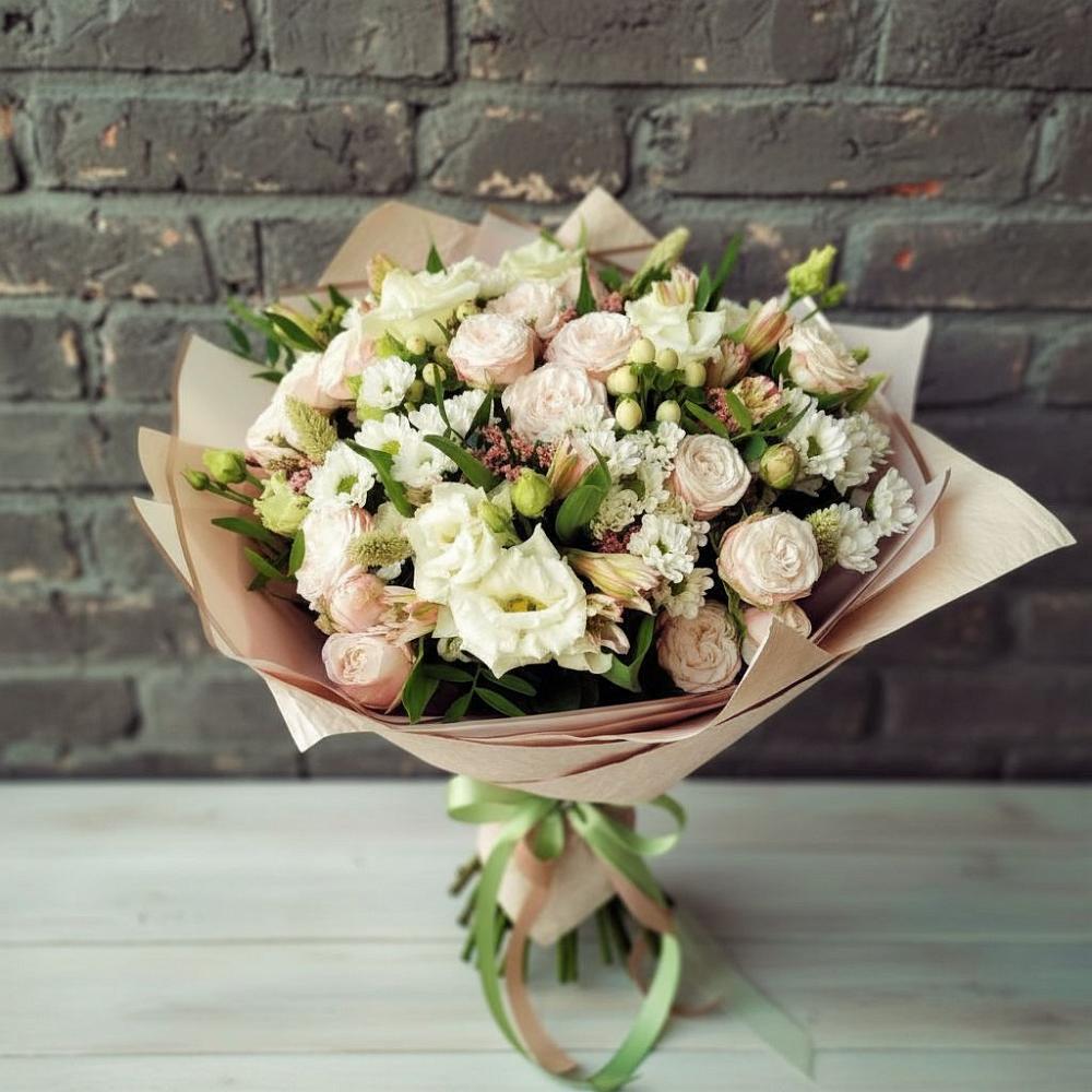 Букет цветов из: Альстромерии, Розы и Хризантемы в Мармашах
