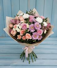 Букет цветов из:  Хризантемы, Розы и Альстромерии в Мармашах