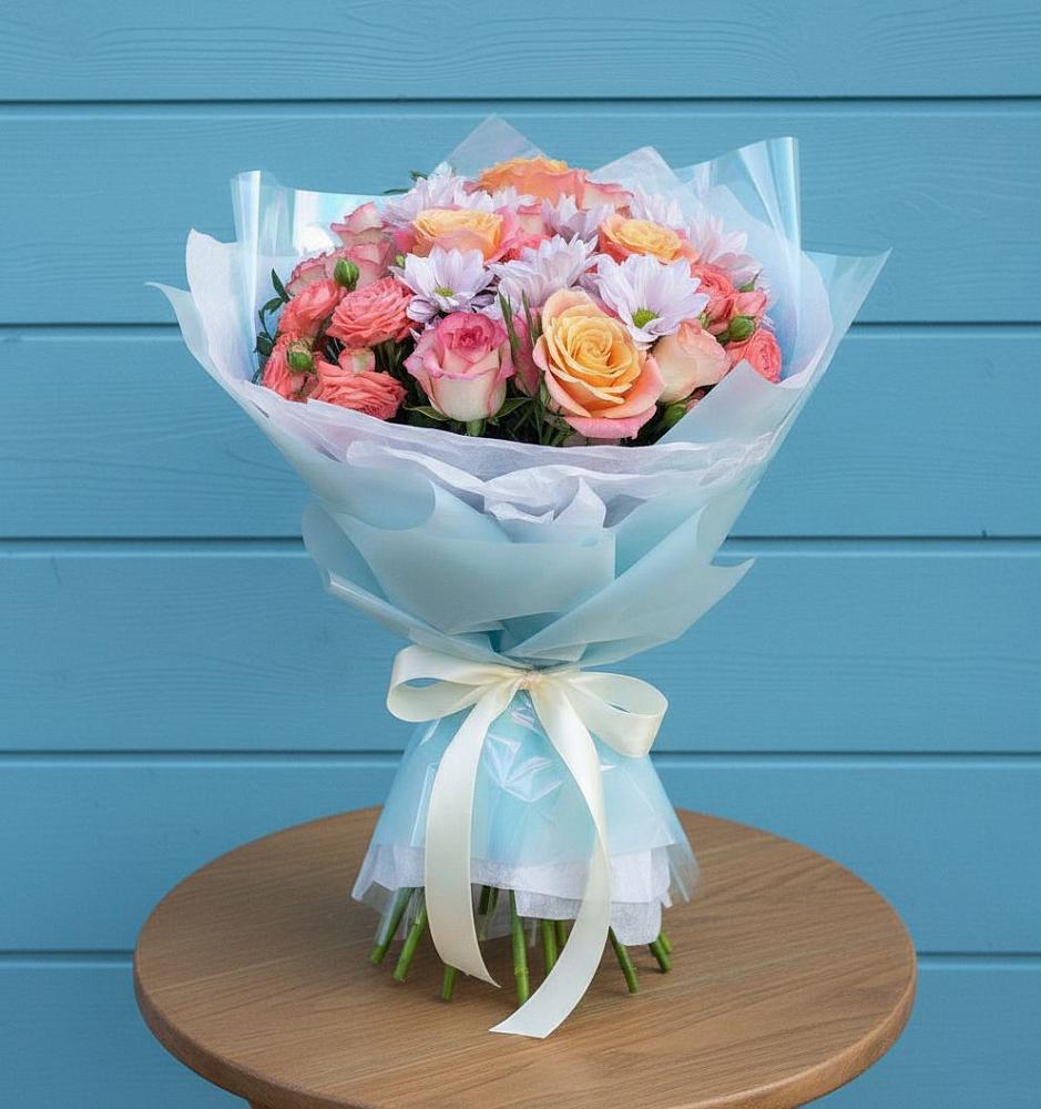 Букет цветов из: Хризантемы и Розы в Мармашах